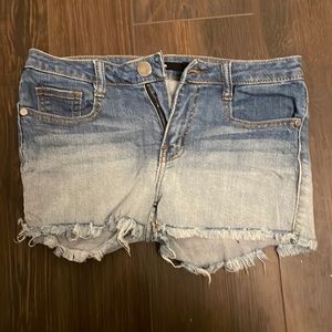 ombre jean shorts